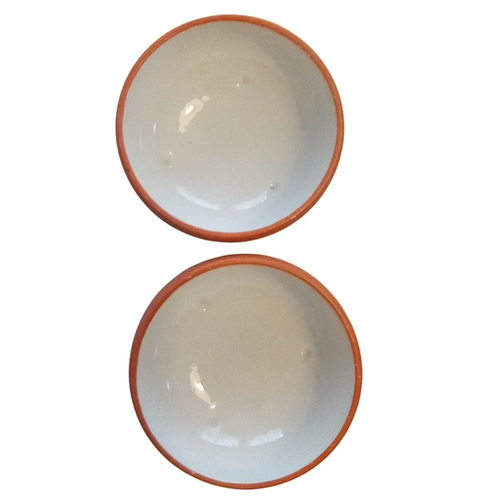 Red‎ Orange Soup Tureen Kettle with Lid, Two Bowls,Serving Set